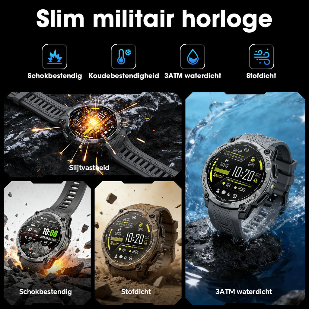 Montre connectée homme GPS militaire AMOLED 1,43 pouces HD appel Bluetooth