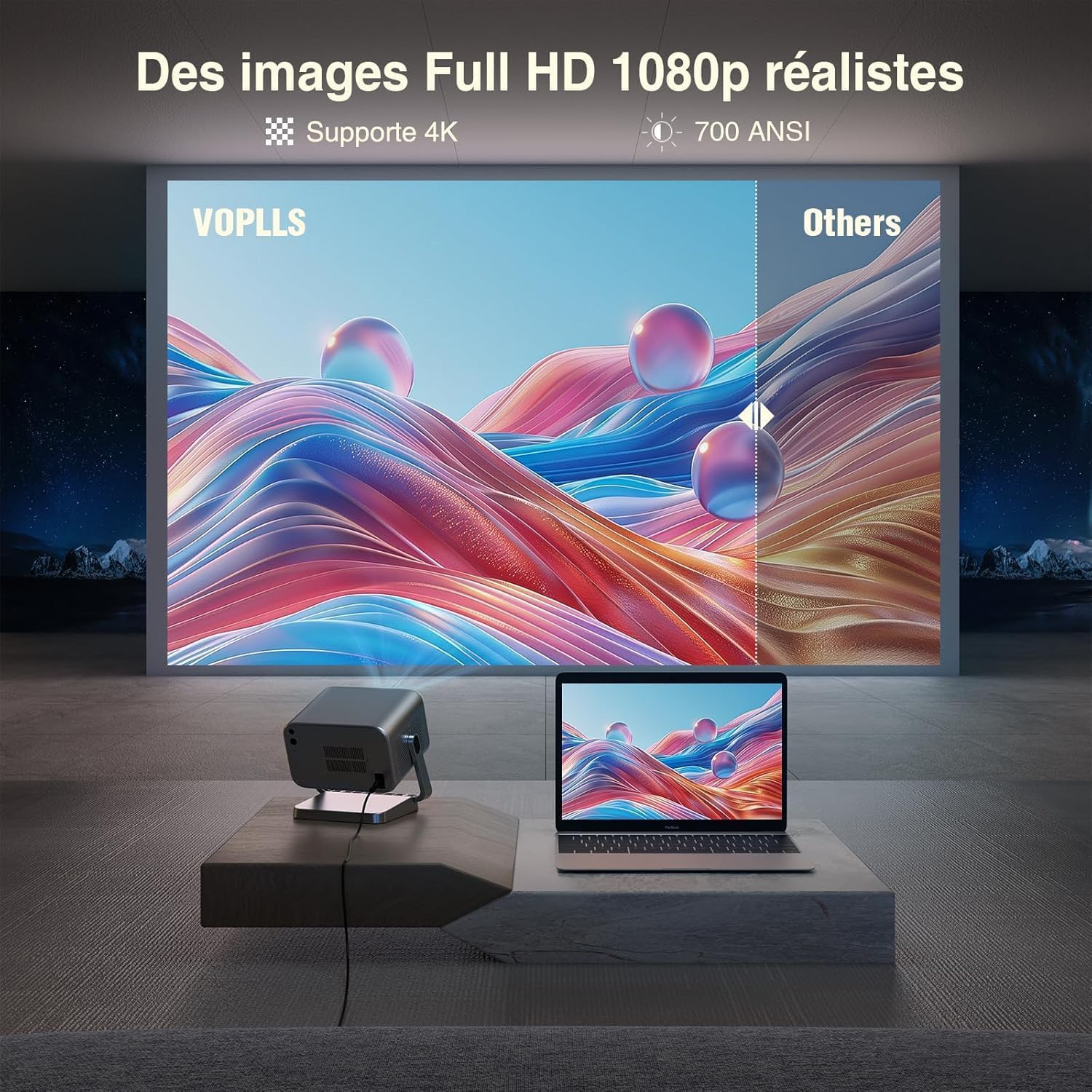 Vidéoprojecteur 4K 30000 lumens Dolby Audio mise au point auto