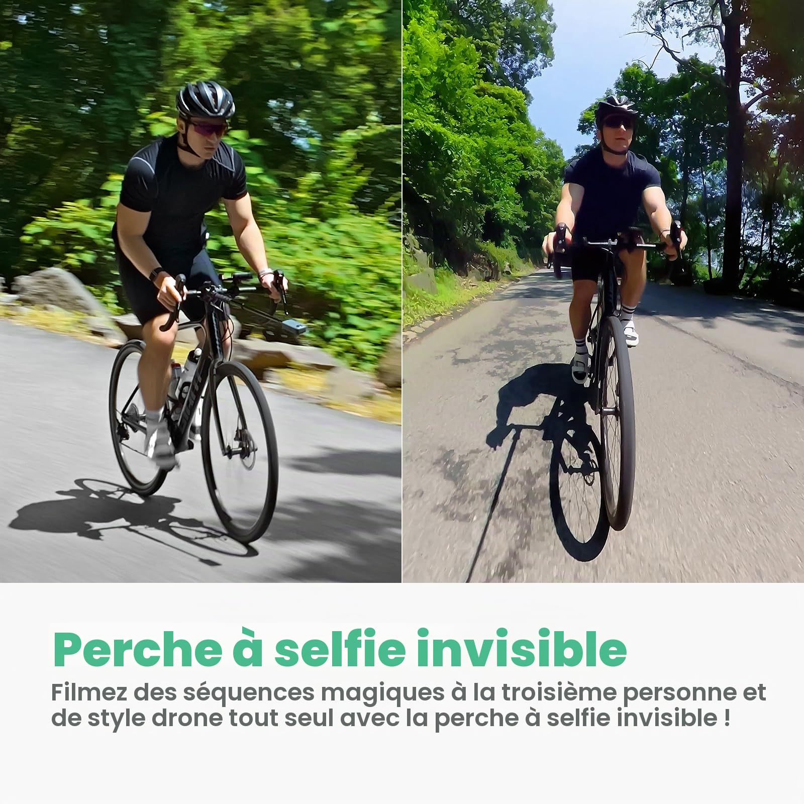 Caméra sport 360° kit vélo 5.7K 72MP 128Go action cam stabilisée