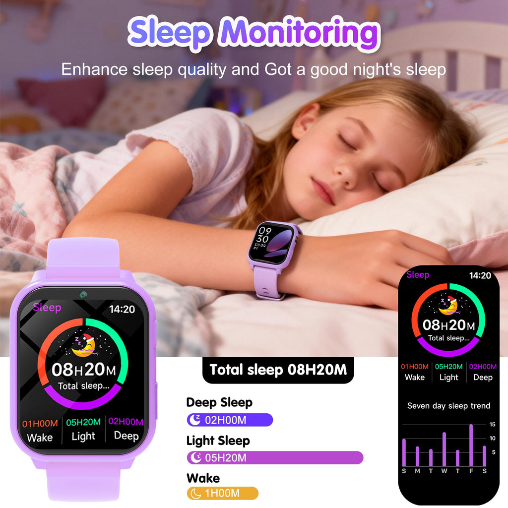 Montre connectée enfant 1,83 pouces podomètre suivi sommeil sport fitness garçon