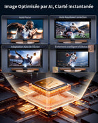 Vidéoprojecteur mini 4K apps officielles live TV rotation 330° autofocus