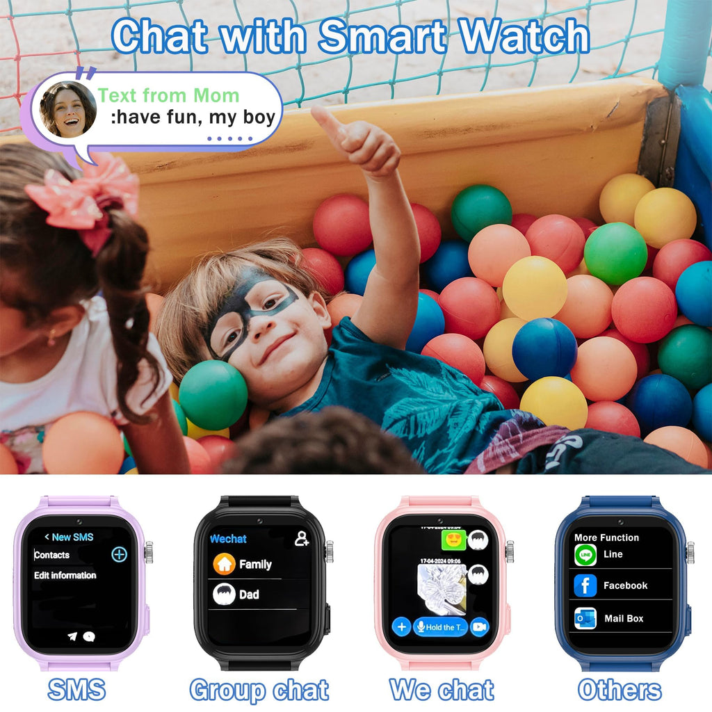 Montre connectée enfant GPS 4G appel vidéo téléphone SOS ado fille garçon