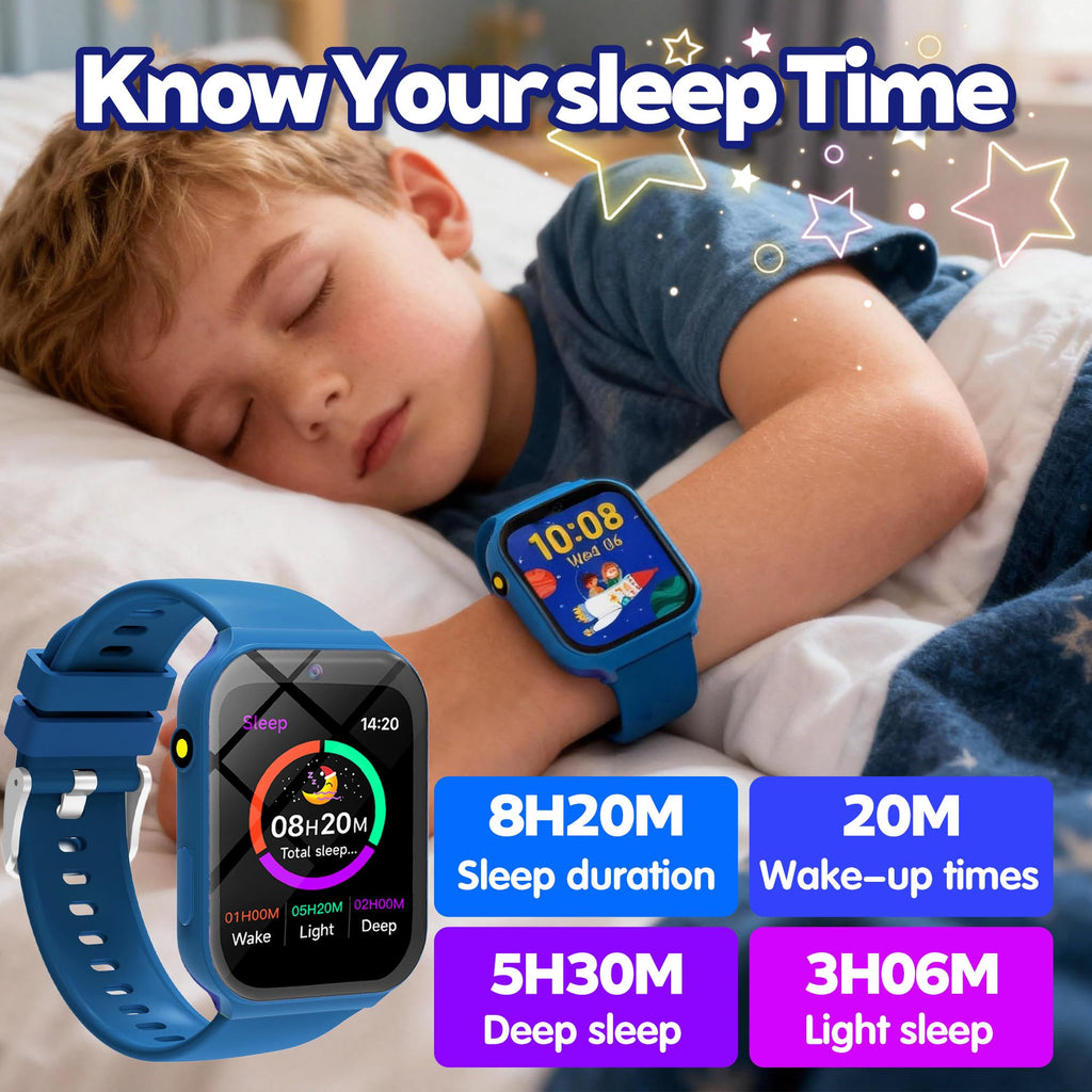 Montre connectée enfant 1,83 pouces HD fitness tracker sport garçon fille jeux