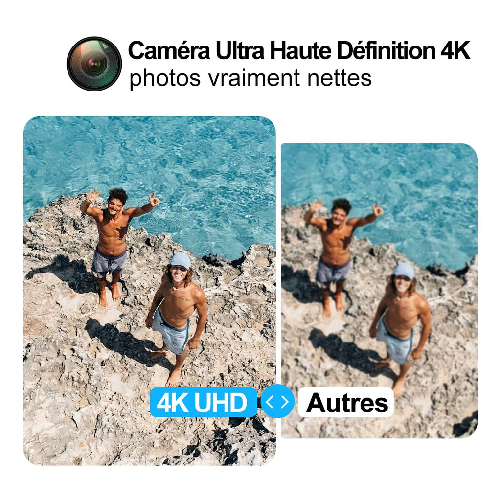 Drone caméra 4K débutants avancés 2 batteries longue autonomie GPS
