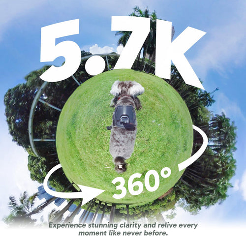 Caméra sport 360° 5.7K 72MP — stabilisation, kit création, carte 64Go — vue 2