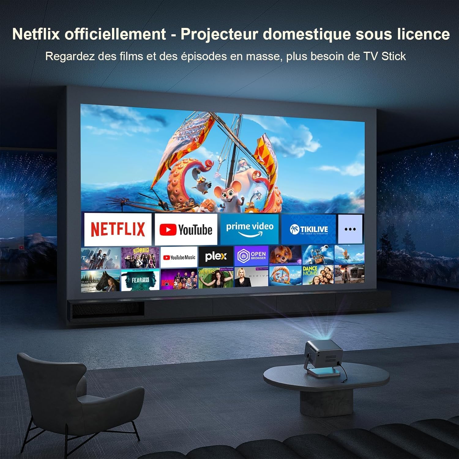 Vidéoprojecteur 4K 30000 lumens Dolby Audio mise au point auto