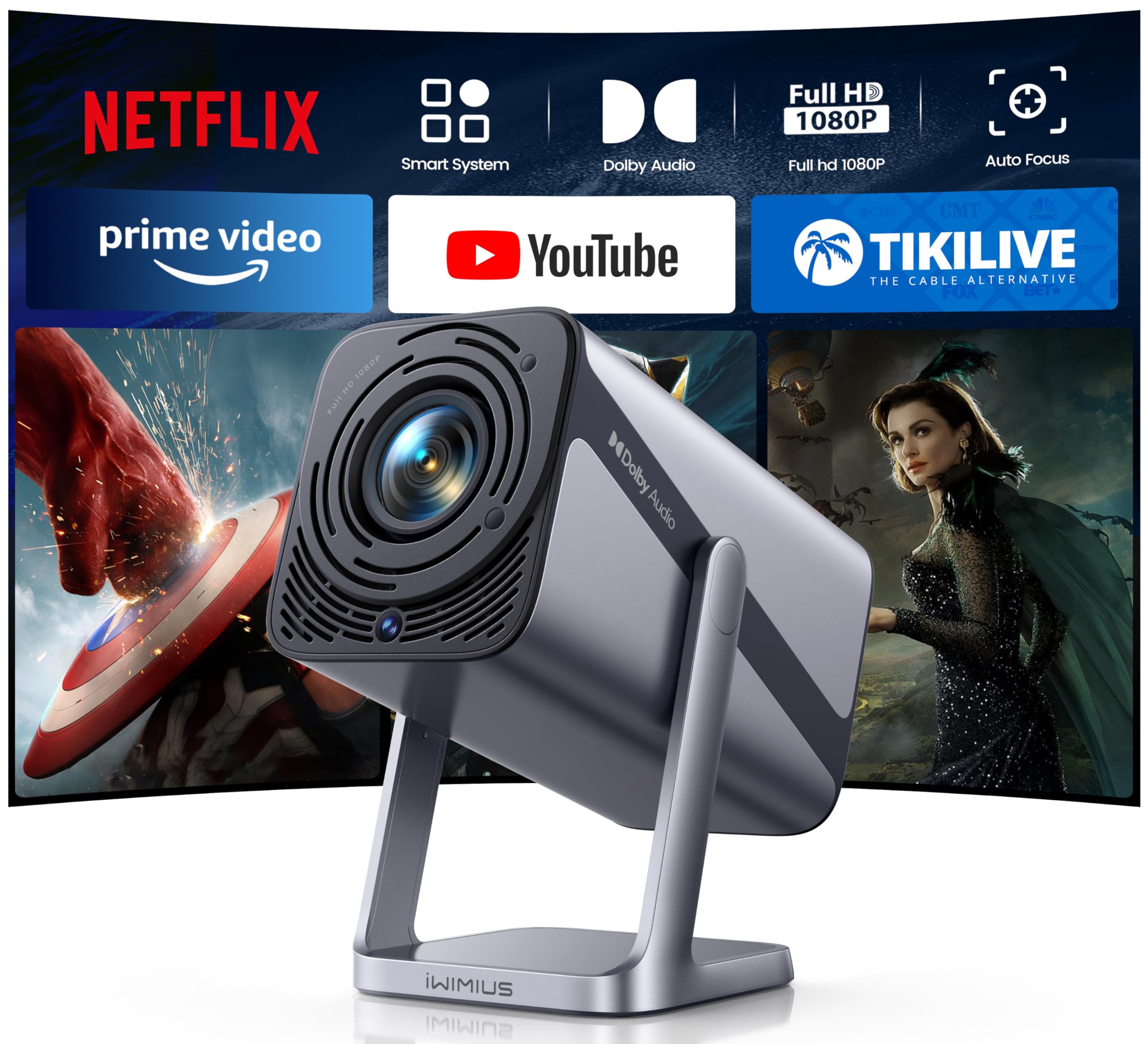 Vidéoprojecteur 4K Netflix Dolby autofocus keystone 30000 lumens WiFi