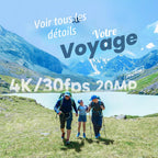 Caméra sport 4K 30fps 20MP WiFi grand angle 170° télécommande action