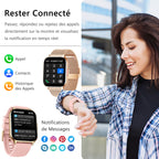 Montre connectée femme homme HD 2,0" — appels Bluetooth, SpO2, 100+ modes sport