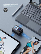 Caméra sport 4K UHD 24MP double écran — étanche 40 m, WiFi, 2 batteries + station de charge, kit accessoires